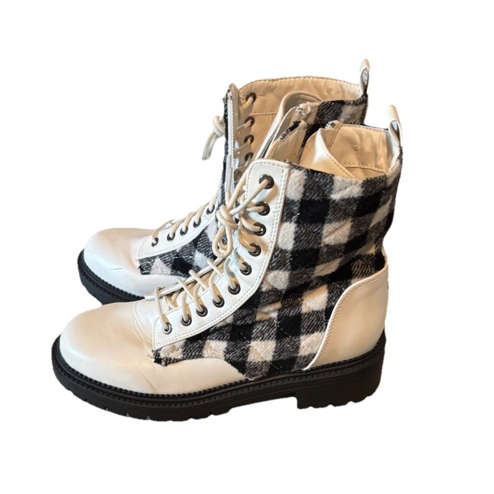 rock candy boots 6.5 Black & White Plaid‎ Y2K